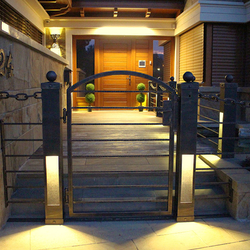 A wrought iron exterior railing A wrought iron exterior railing