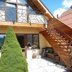 Artistic railing made for a cottage in Liptov – hand-forged railing with the UKOVMI logo Artistic railing made for a cottage in Liptov – hand-forged railing with the UKOVMI logo