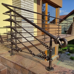 Modern hand-forged railing made for a family house in western Slovakia Modern hand-forged railing made for a family house in western Slovakia