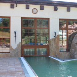 Wellness at Spa Aphrodite illuminated by luxurious wall lamps with a historical design