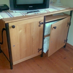 High quality forged chest of drawers with oak wood - designer furniture made for the pension High quality forged chest of drawers with oak wood - designer furniture made for the pension