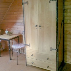 Forged wardrobe with two drawers - furniture designed and crafted for the Šariš Park pension Forged wardrobe with two drawers - furniture designed and crafted for the Šariš Park pension