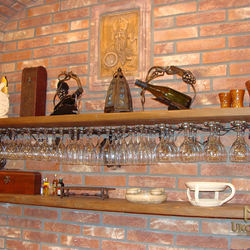 A wrought iron shelf A wrought iron shelf