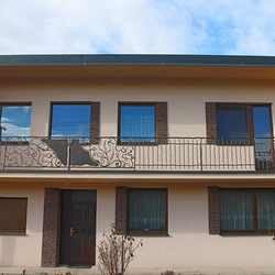 An exterior balcony railing An exterior balcony railing