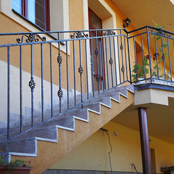 An exterior railing - terrace stairs An exterior railing - terrace stairs