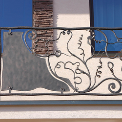 An exterior balcony railing An exterior balcony railing