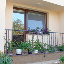 A wrought iron railing A wrought iron railing