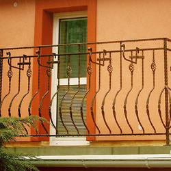An exterior wrought iron balcony railing An exterior wrought iron balcony railing
