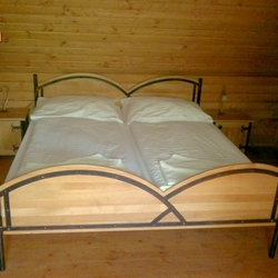 Forged double bed made for the Šariš Park boarding house in eastern Slovakia Forged double bed made for the Šariš Park boarding house in eastern Slovakia