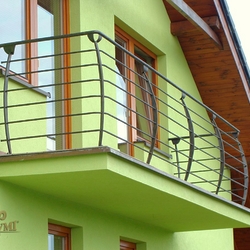 A modern wrought iron railing A modern wrought iron railing