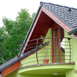 A modern wrought iron railing A modern wrought iron railing