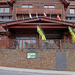 Entrance and terrace railings in the Galileo Hotel Entrance and terrace railings in the Galileo Hotel