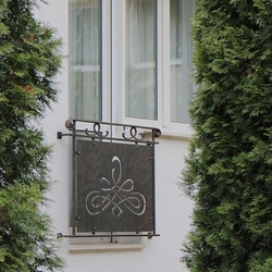 A modern railing with metal - a French window A modern railing with metal - a French window